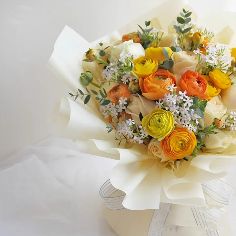 MYHC-02 BOPP Han Su papel filme de embalagem de flores de cor sólida