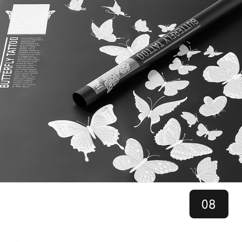 Papel de embrulho de flores fosco opaco com padrão de borboleta MYHC-14