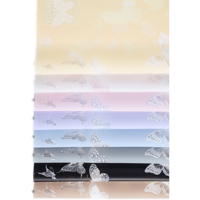 Papel de embrulho de flores fosco opaco com padrão de borboleta MYHC-14