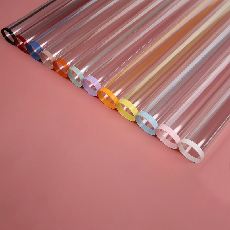 Papel de envolvimento plástico da flor da borda monocromática transparente MYHC-15