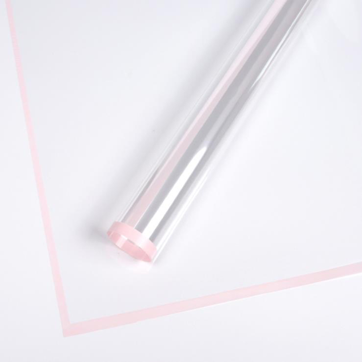 Papel de envolvimento plástico da flor da borda monocromática transparente MYHC-15