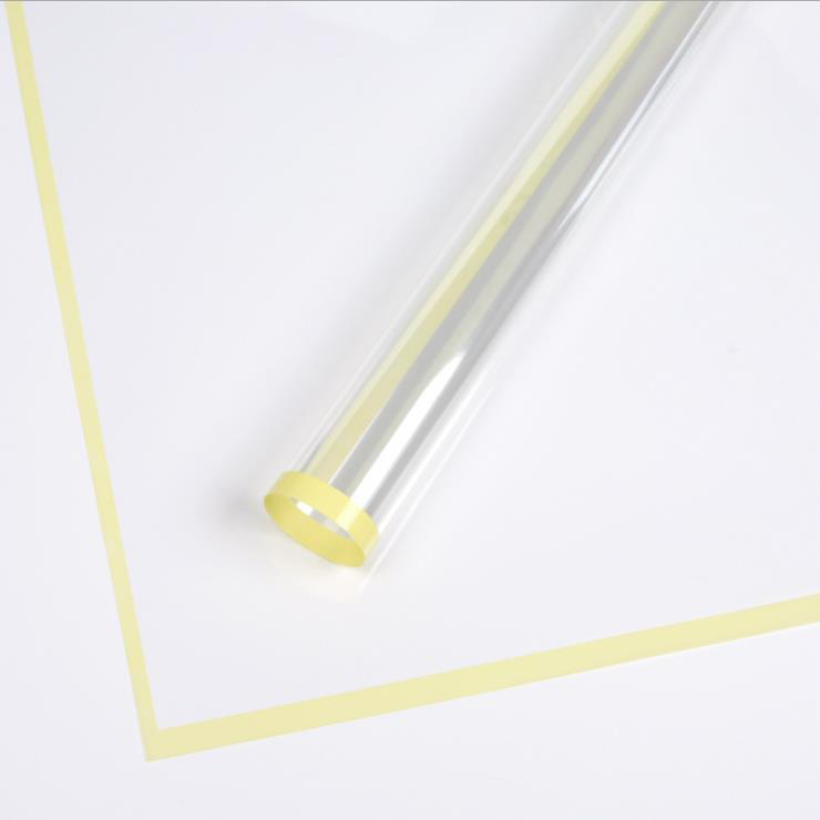 Papel de envolvimento plástico da flor da borda monocromática transparente MYHC-15
