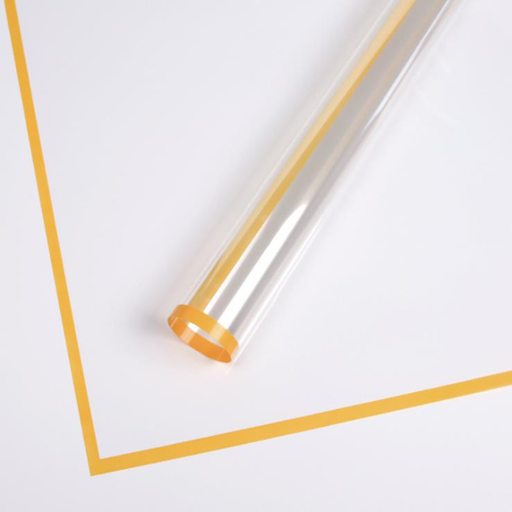 Papel de envolvimento plástico da flor da borda monocromática transparente MYHC-15