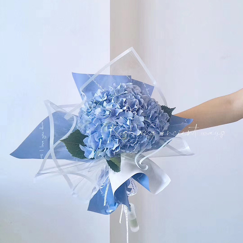 Papel de envolvimento plástico da flor da borda monocromática transparente MYHC-15