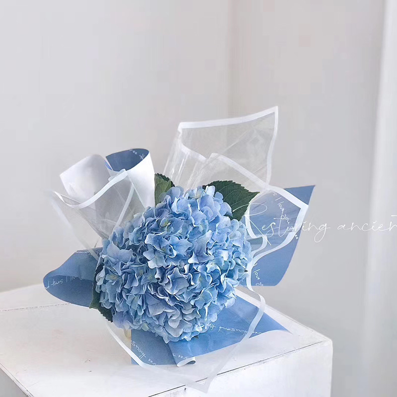 Papel de envolvimento plástico da flor da borda monocromática transparente MYHC-15