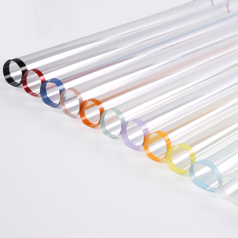 Papel de envolvimento plástico da flor da borda monocromática transparente MYHC-15