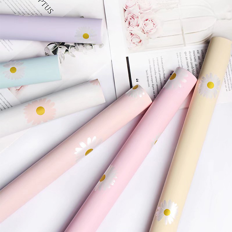 MYHC-18 Papel de embrulho de flores com filme pérola Fresh Little Daisy Pearl