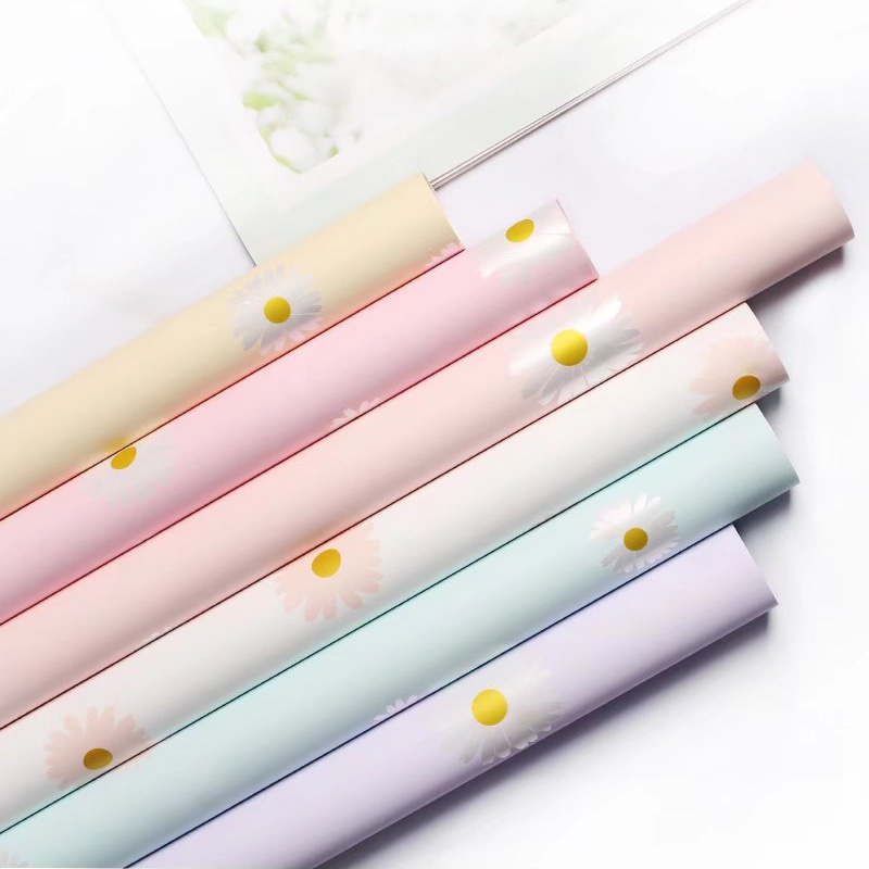MYHC-18 Papel de embrulho de flores com filme pérola Fresh Little Daisy Pearl