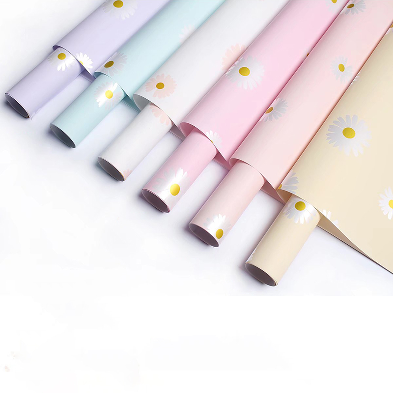 MYHC-18 Papel de embrulho de flores com filme pérola Fresh Little Daisy Pearl