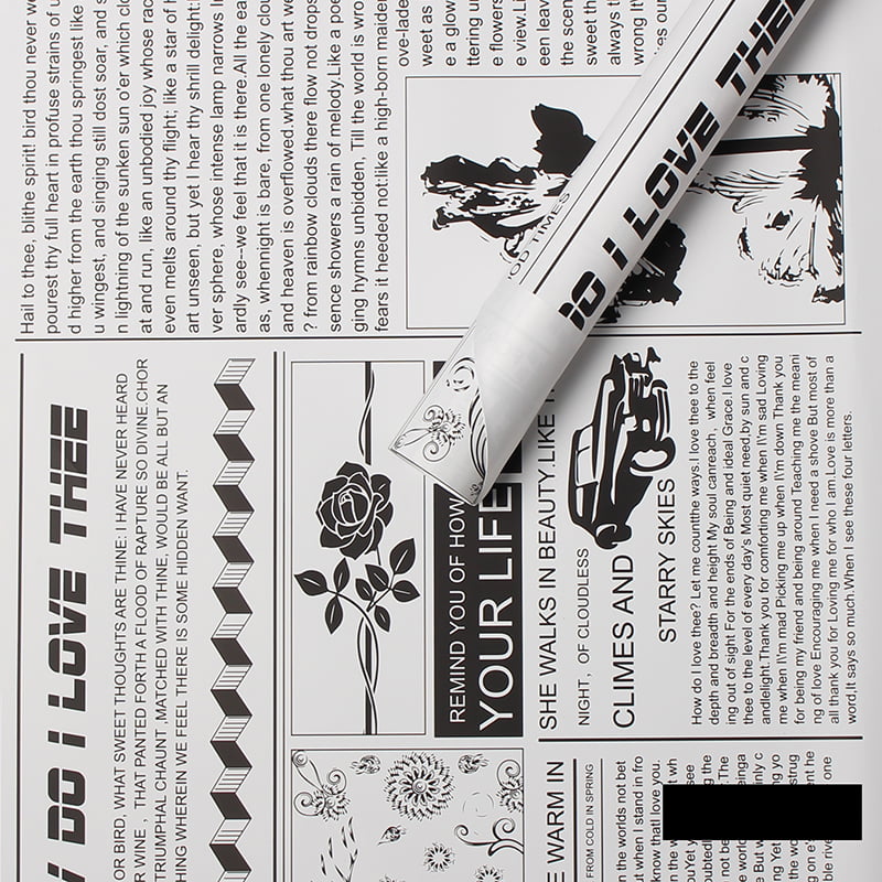MYHC-21 Papel de embrulho de flores de couro estilo jornal retrô