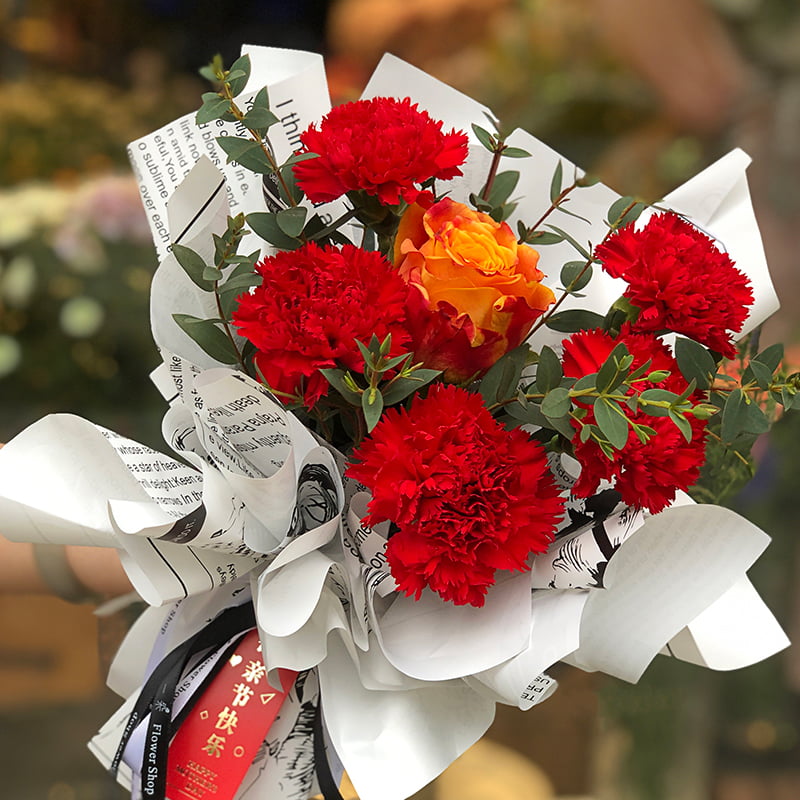 MYHC-21 Papel de embrulho de flores de couro estilo jornal retrô