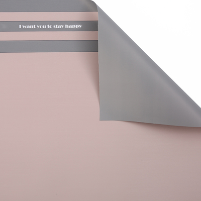 MYHC-22 57×57cm (±2cm) Papel de embrulho de flor de filme perolado horizontal com borda única