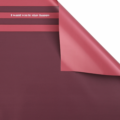 MYHC-22 57×57cm (±2cm) Papel de embrulho de flor de filme perolado horizontal com borda única