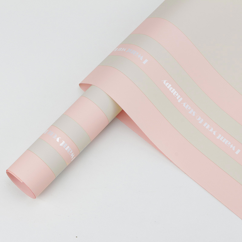 MYHC-22 57×57cm (±2cm) Papel de embrulho de flor de filme perolado horizontal com borda única