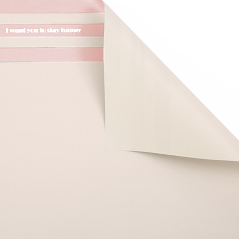 MYHC-22 57×57cm (±2cm) Papel de embrulho de flor de filme perolado horizontal com borda única