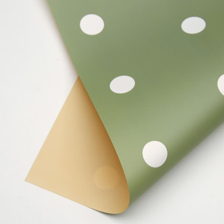 Papel de embrulho de flor de algodão com bolinhas de um lado MYHC-24
