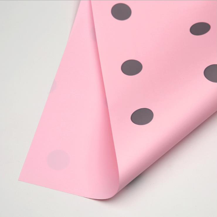 Papel de embrulho de flor de algodão com bolinhas de um lado MYHC-24