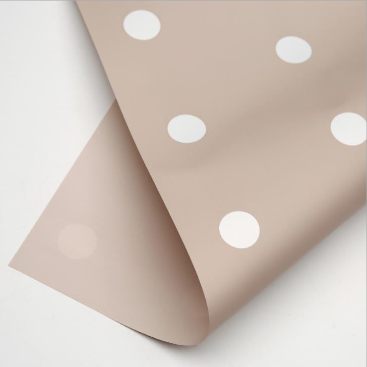 Papel de embrulho de flor de algodão com bolinhas de um lado MYHC-24