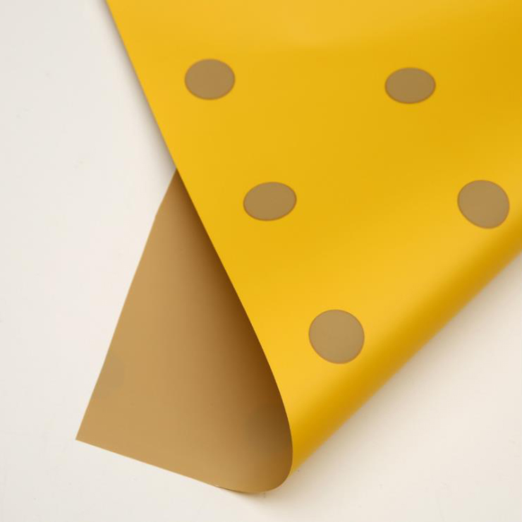 Papel de embrulho de flor de algodão com bolinhas de um lado MYHC-24