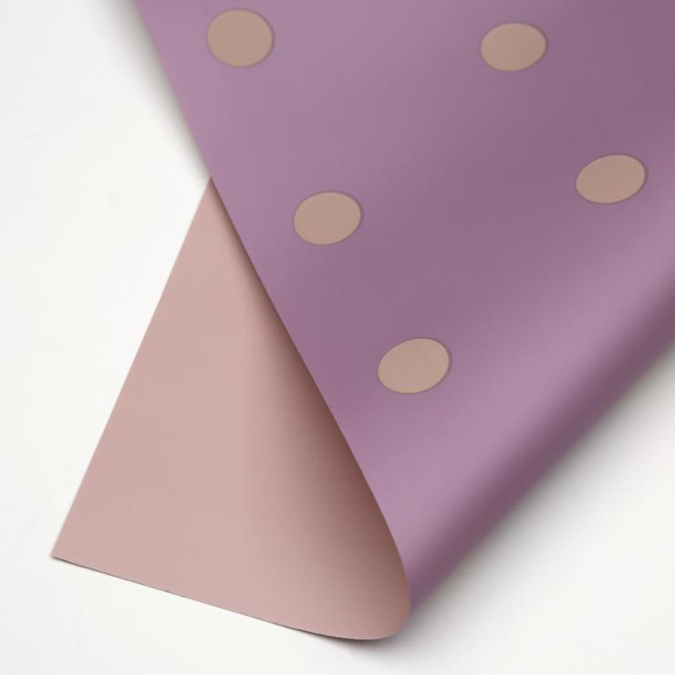Papel de embrulho de flor de algodão com bolinhas de um lado MYHC-24