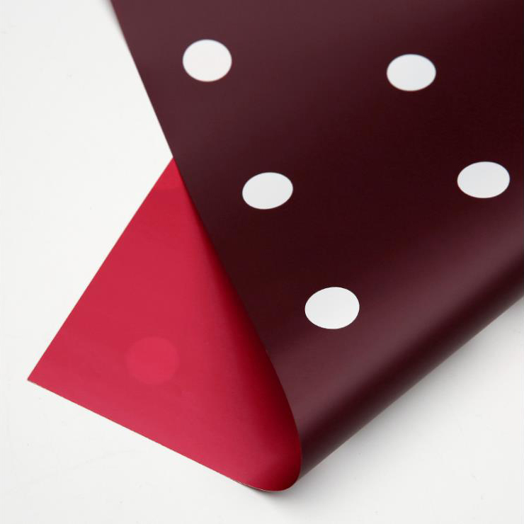 Papel de embrulho de flor de algodão com bolinhas de um lado MYHC-24