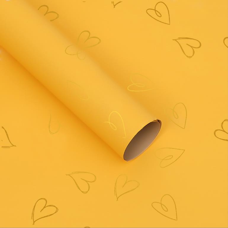 MYHC-28 Papel de embrulho de flores de couro monocromático com desenho de linha em formato de coração