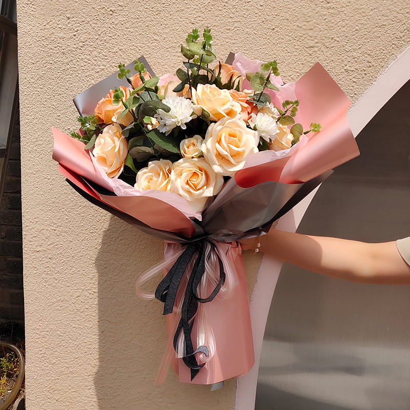 MYHC-32 Papel de embrulho de flores à prova d'água de duas cores e dupla face pérola
