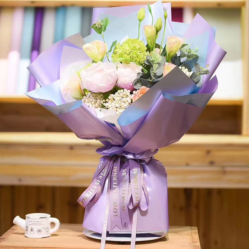 MYHC-32 Papel de embrulho de flores à prova d'água de duas cores e dupla face pérola