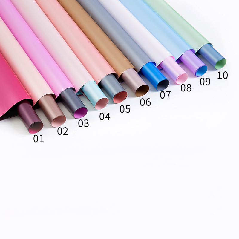 MYHC-32 Papel de embrulho de flores à prova d'água de duas cores e dupla face pérola