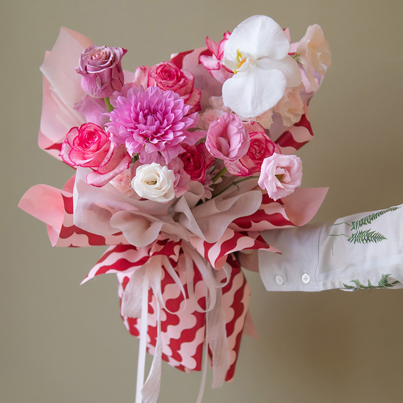 MYHC-35 BOPP papel de embrulho de flores à prova d'água com padrão ondulado