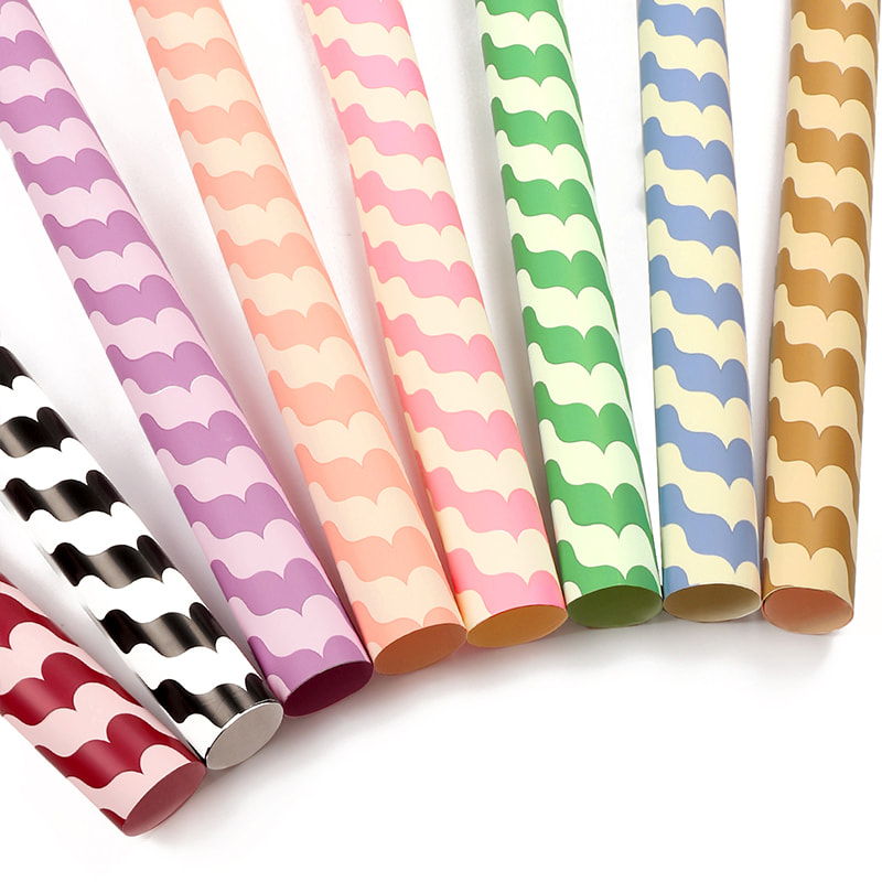 MYHC-35 BOPP papel de embrulho de flores à prova d'água com padrão ondulado