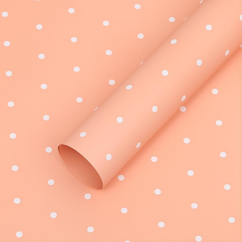 Papel de embrulho de flores de algodão com pontos monocromáticos MYHC-37