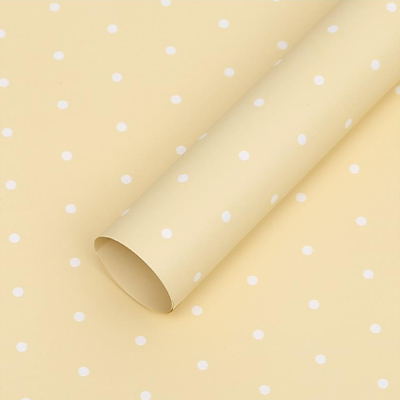 Papel de embrulho de flores de algodão com pontos monocromáticos MYHC-37
