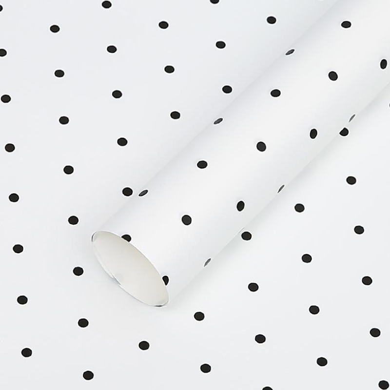 Papel de embrulho de flores de algodão com pontos monocromáticos MYHC-37