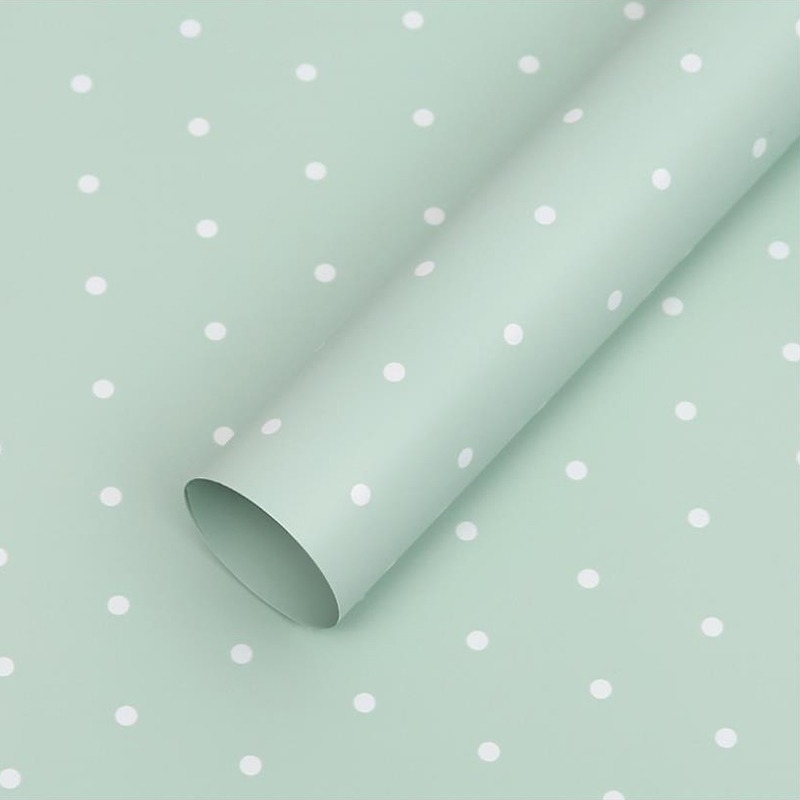 Papel de embrulho de flores de algodão com pontos monocromáticos MYHC-37