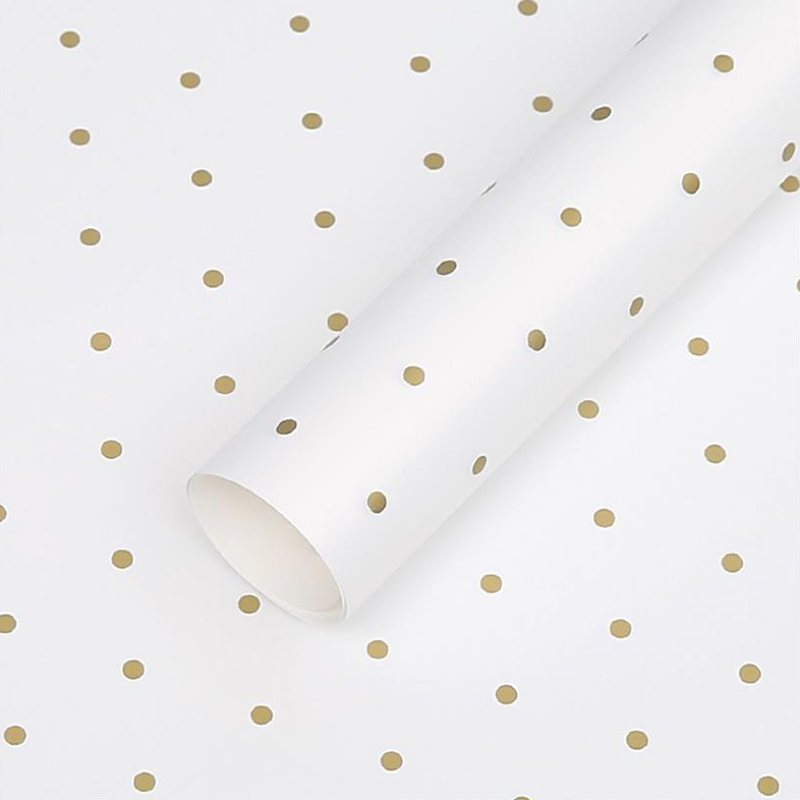 Papel de embrulho de flores de algodão com pontos monocromáticos MYHC-37