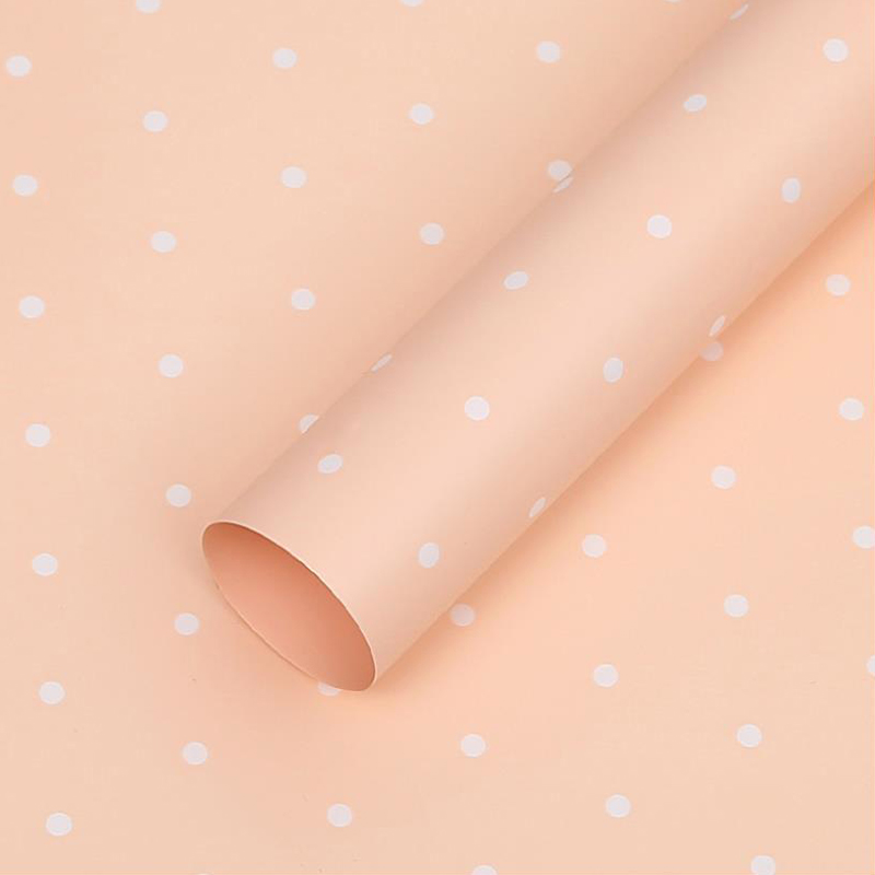 Papel de embrulho de flores de algodão com pontos monocromáticos MYHC-37