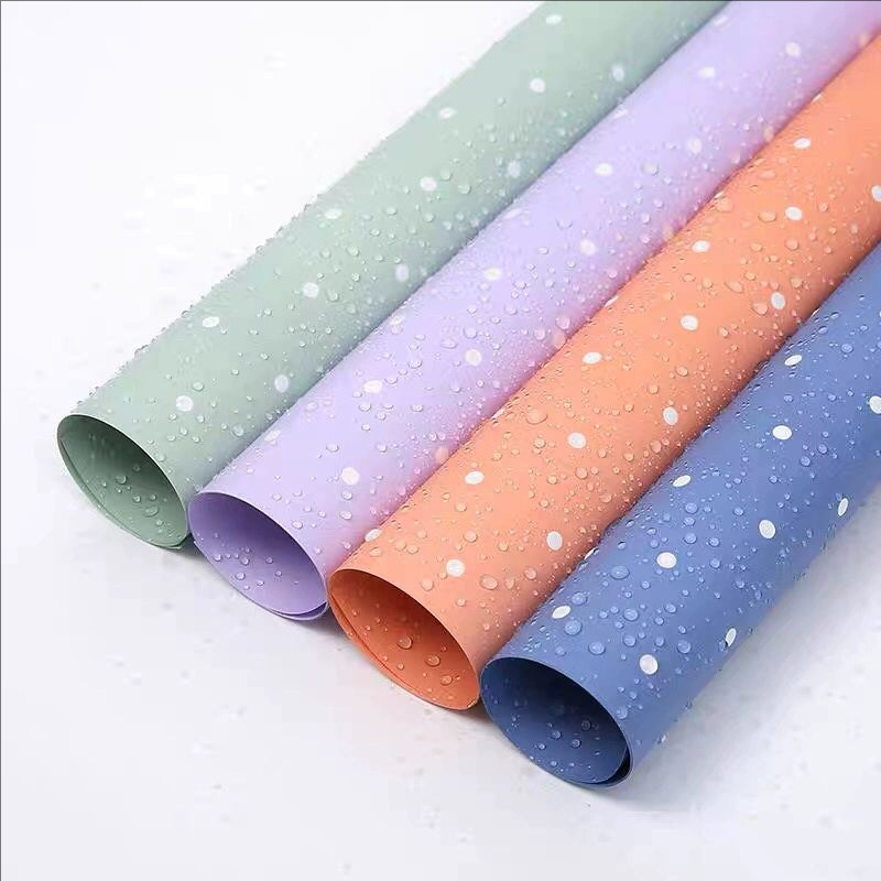 Papel de embrulho de flores de algodão com pontos monocromáticos MYHC-37