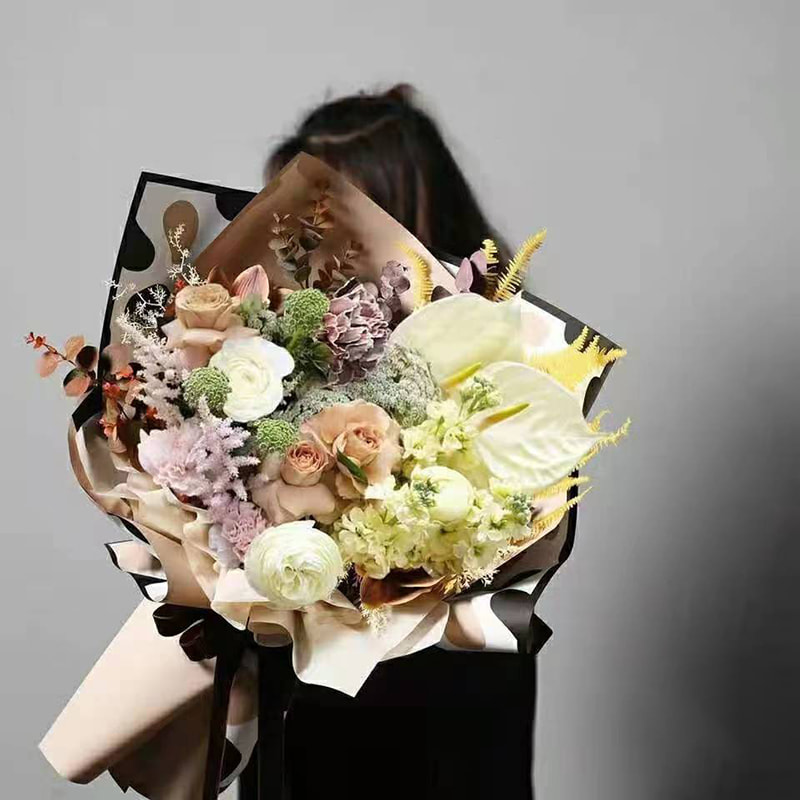 Moldura para fotos com memória MYHC-39 57 × 57 cm (± 2 cm) Papel de embrulho de flores à prova d'água