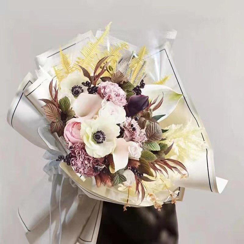 Moldura para fotos com memória MYHC-39 57 × 57 cm (± 2 cm) Papel de embrulho de flores à prova d'água