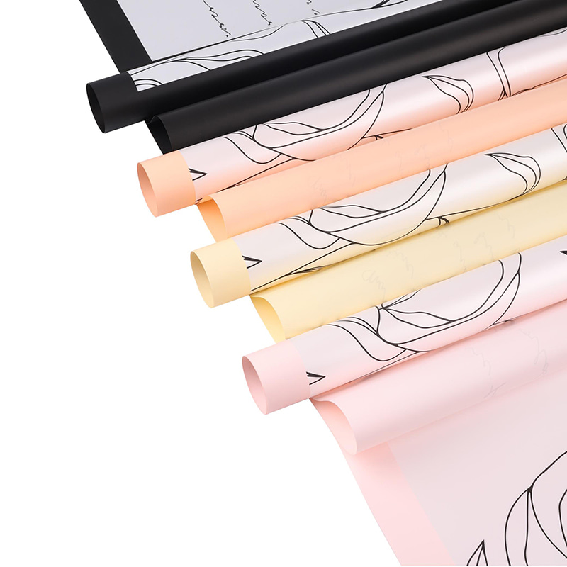 MYHC-42 Papel de embrulho de flores de algodão com borda contrastante de estilo simples