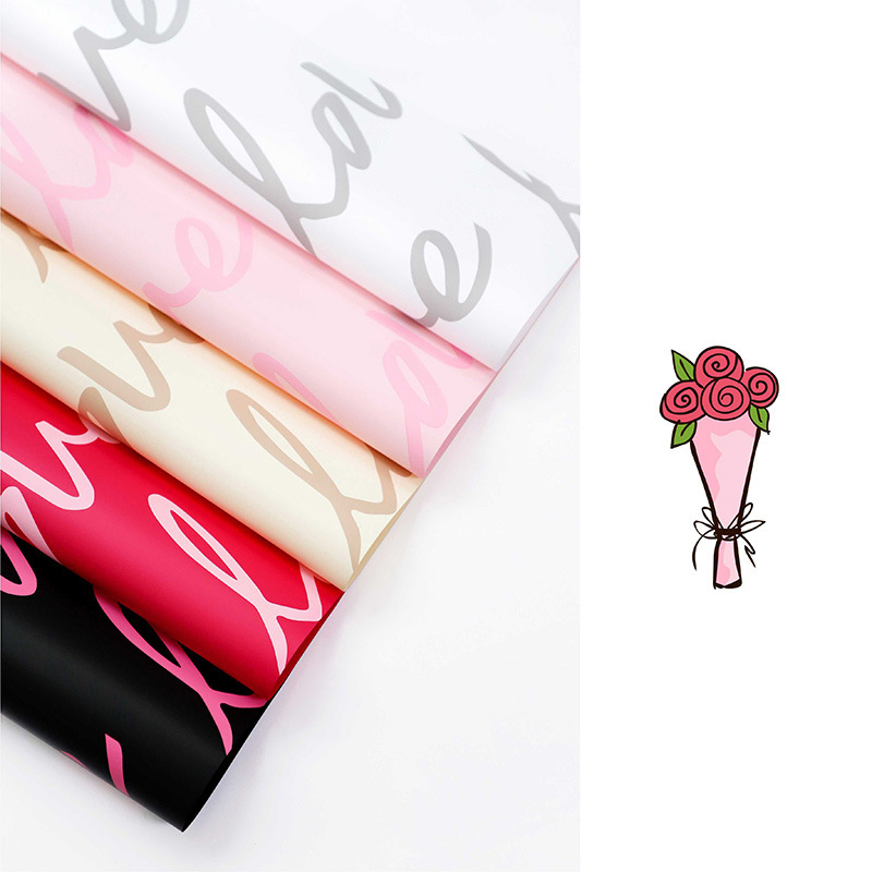 MYHC-45 Love Pattern Art Papel de embrulho de flores à prova d'água