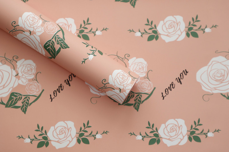 Papel de embrulho de flores de couro bovino com baixa saturação MYHC-47