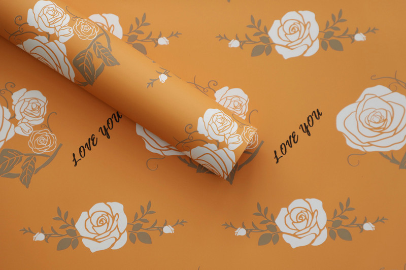 Papel de embrulho de flores de couro bovino com baixa saturação MYHC-47