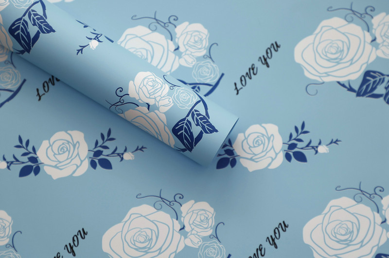 Papel de embrulho de flores de couro bovino com baixa saturação MYHC-47