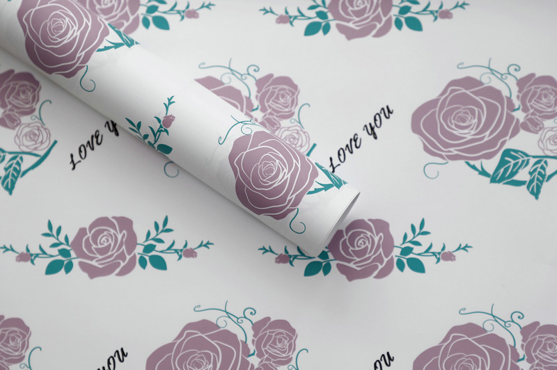 Papel de embrulho de flores de couro bovino com baixa saturação MYHC-47