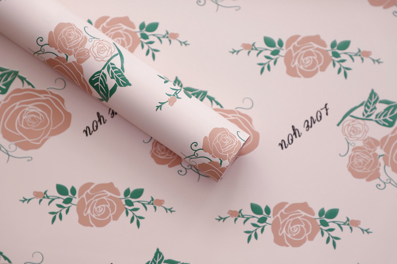 Papel de embrulho de flores de couro bovino com baixa saturação MYHC-47