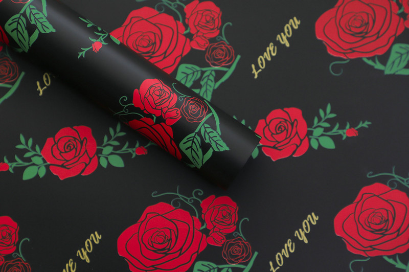 Papel de embrulho de flores de couro bovino com baixa saturação MYHC-47