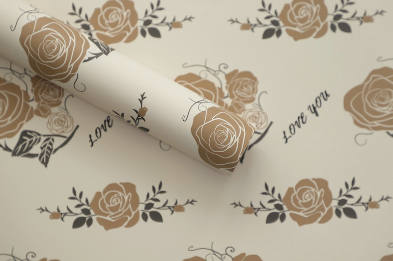 Papel de embrulho de flores de couro bovino com baixa saturação MYHC-47