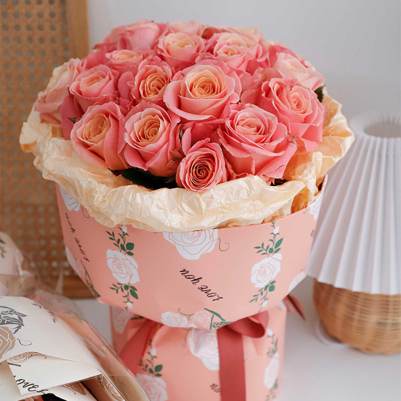 Papel de embrulho de flores de couro bovino com baixa saturação MYHC-47